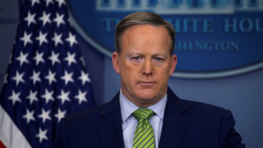 White House Communications Director Sean Spicer during a press briefing at the White House.
