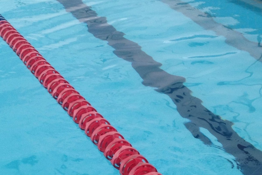 Lane rope in an Olympic-sized swimming pool