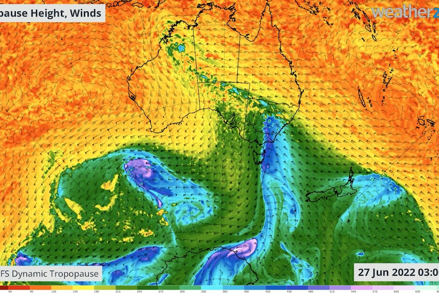 green wave passing across Australia