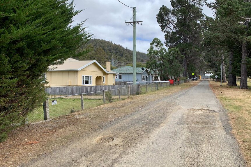 A street in the Tasmanian town of Waddamana.