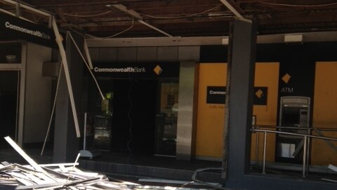 Fire damaged Commonwealth Bank, Coffs Harbour