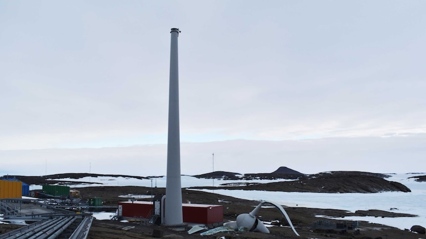 The damaged Mawson turbine.