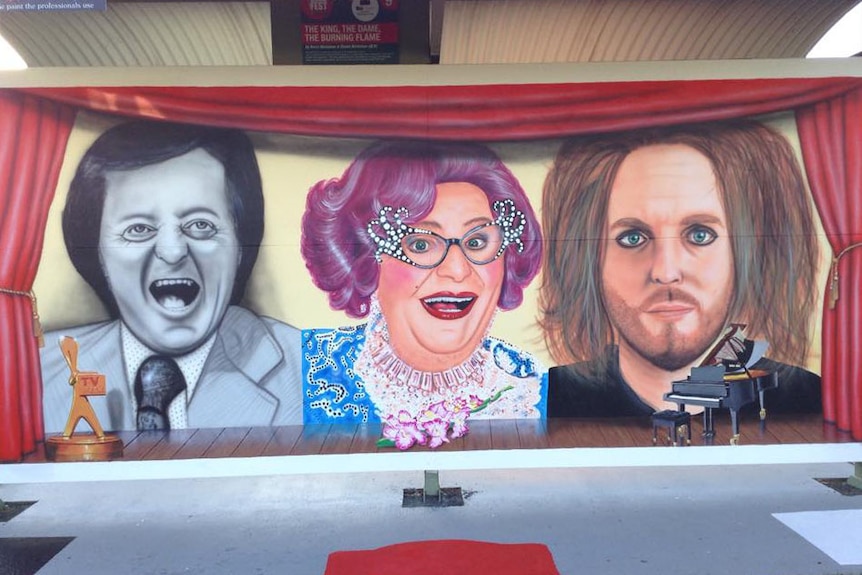 Mural of Australian celebrities