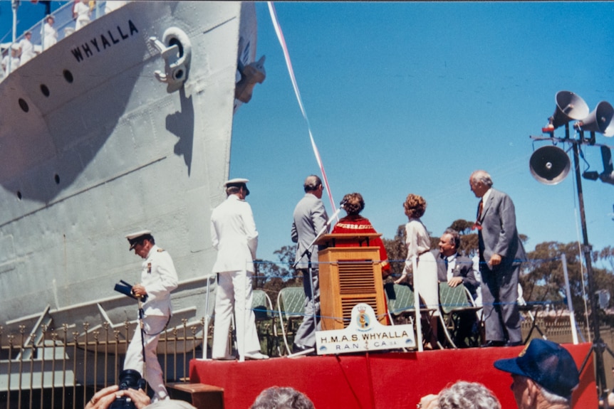 A ceremony celebrating HMAS Whyalla.
