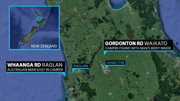 A map showing Whaanga Road, Raglan in New Zealand.