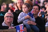 Girl attends Anzac Day commemorations
