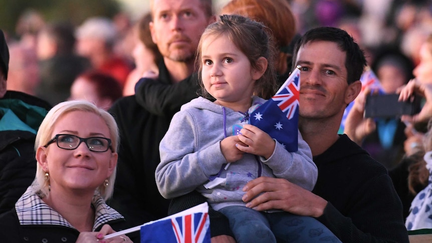 Girl attends Anzac Day commemorations