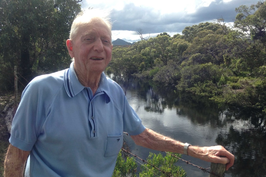 Dick Hobley at his property on the Gardiner River near Bremer Bay