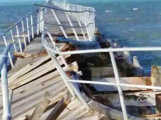 Damages to part of the Port Germein jetty