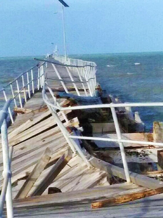 Damages to part of the Port Germein jetty