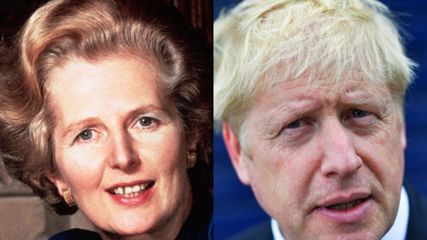 Composite image of Margaret Thatcher and Boris Johnson