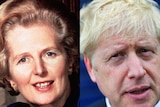 Composite image of Margaret Thatcher and Boris Johnson