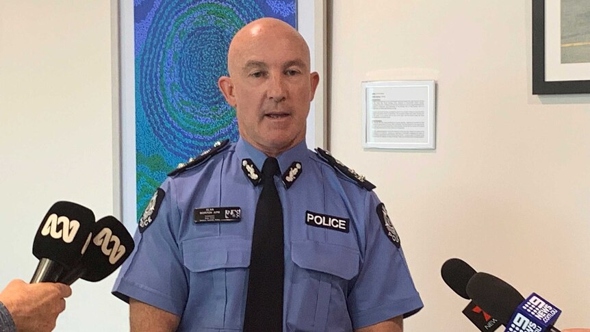 Regional Police Commander Alan Morton speaks to the media.
