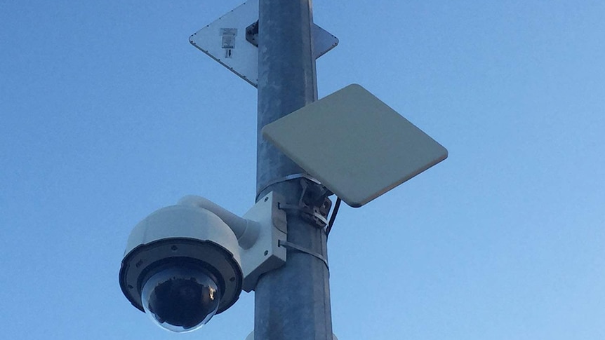 A security camera in Strathpine, north of Brisbane, on February 7, 2017