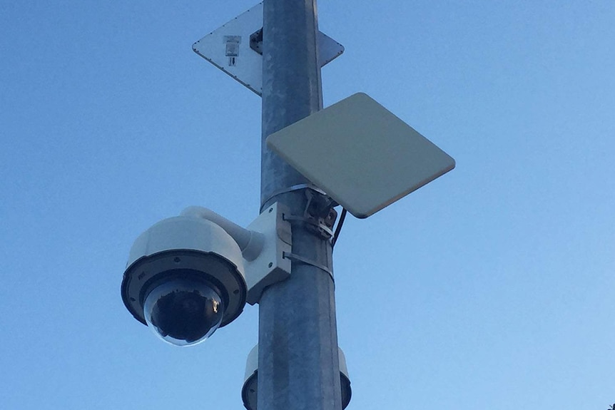 A security camera in Strathpine, north of Brisbane, on February 7, 2017