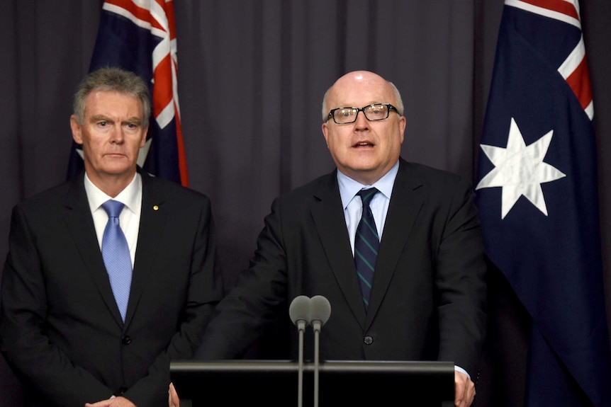 Attorney-General George Brandis and Duncan Lewis