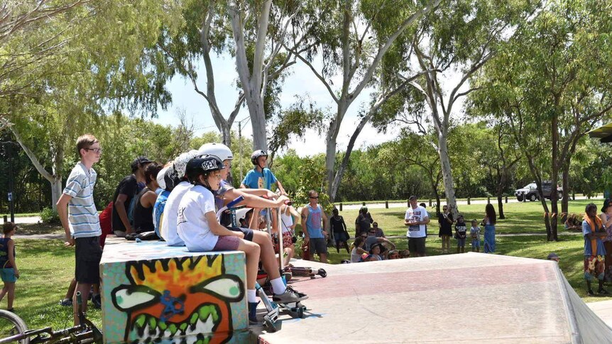 kids at a skatepark
