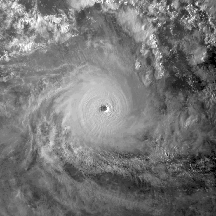 Satellite view of Cyclone Monica in April 2006