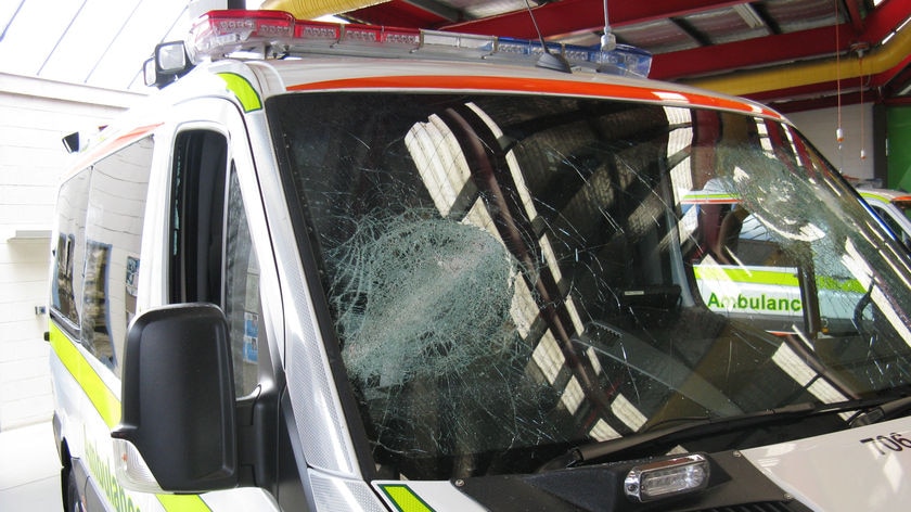 Ambulance attacked by vandals