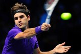 Roger Federer beat David Ferrer in straight sets despite a number of unforced errors.