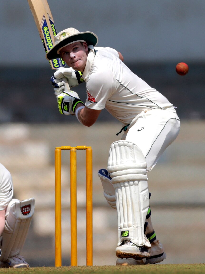 Steve Smith bats against India A