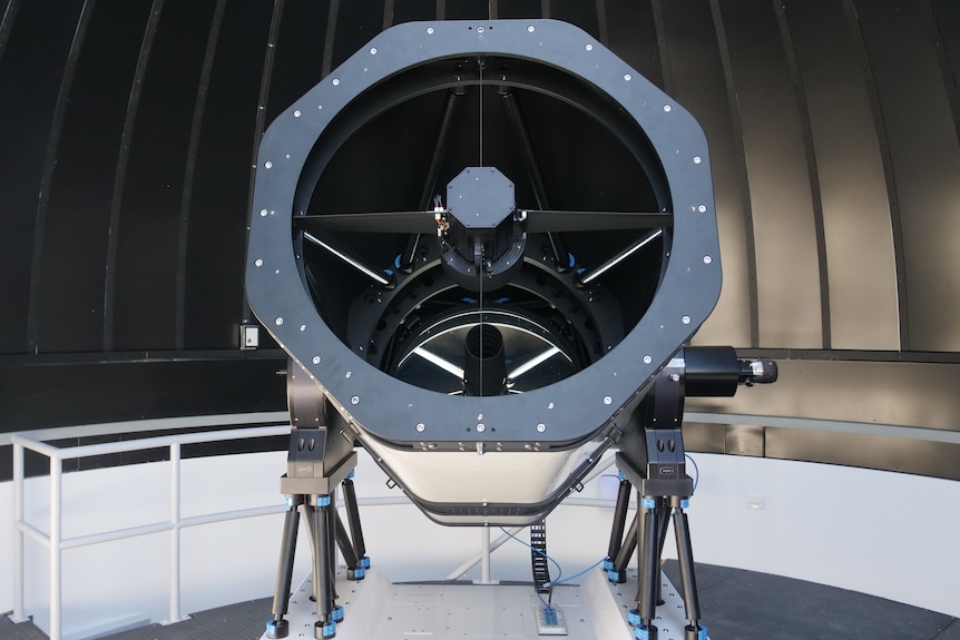 A high-tech octagonal telescope.