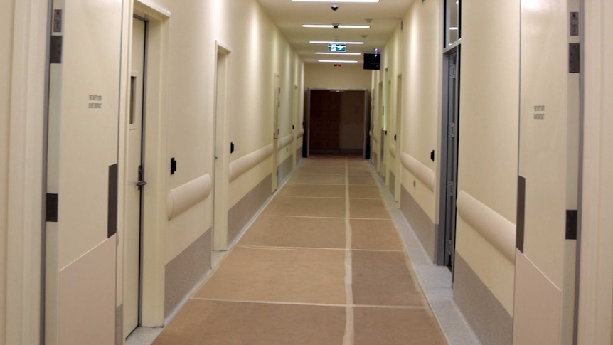 The corridor at the youth mental health unit at the Fiona Stanley Hospital in Perth 2 July 2014