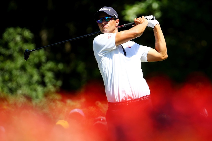 Adam Scott tees off at Players Championship