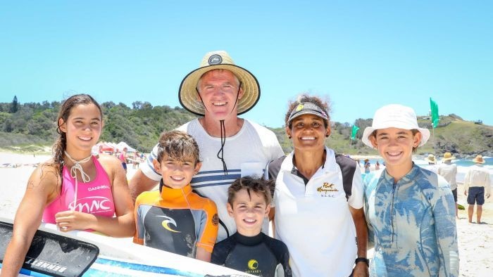 Rob Oakeshott with his wife Sara-Jane and four children