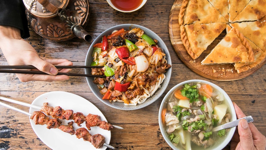 An iftar offering at Uyghur restaurant Tarim in Western Sydney.