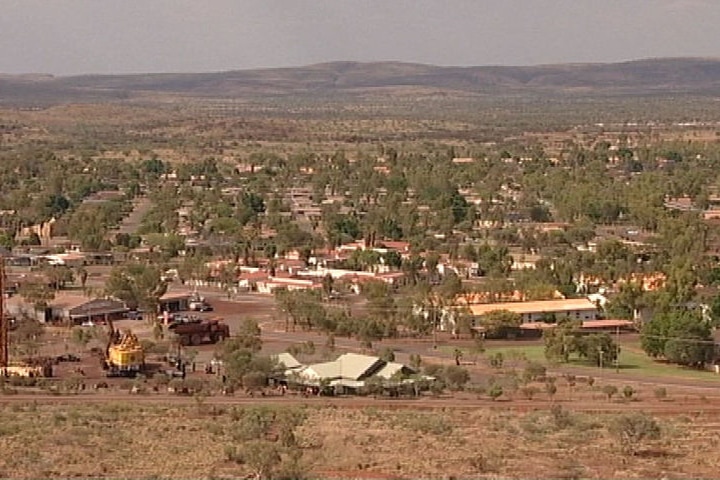 An aerial view of Newman