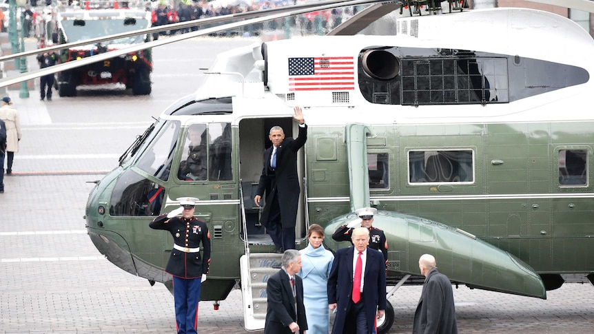 Barack Obama leaves the Capitol