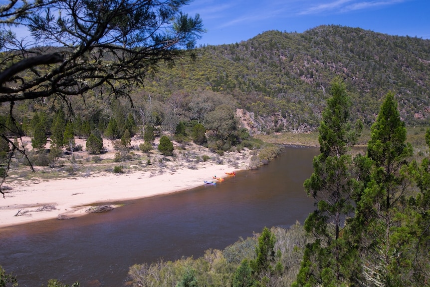 Snowy River with mountains in background