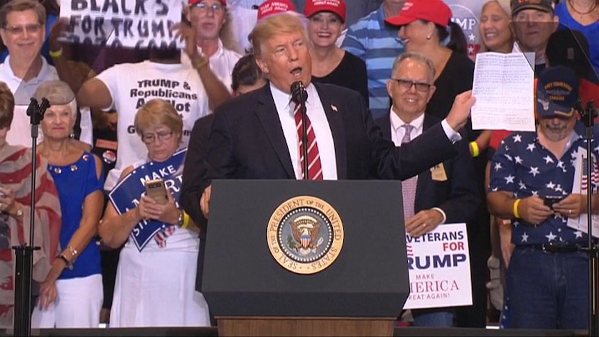 Donald Trump addressed a rally of supporters in Arizona