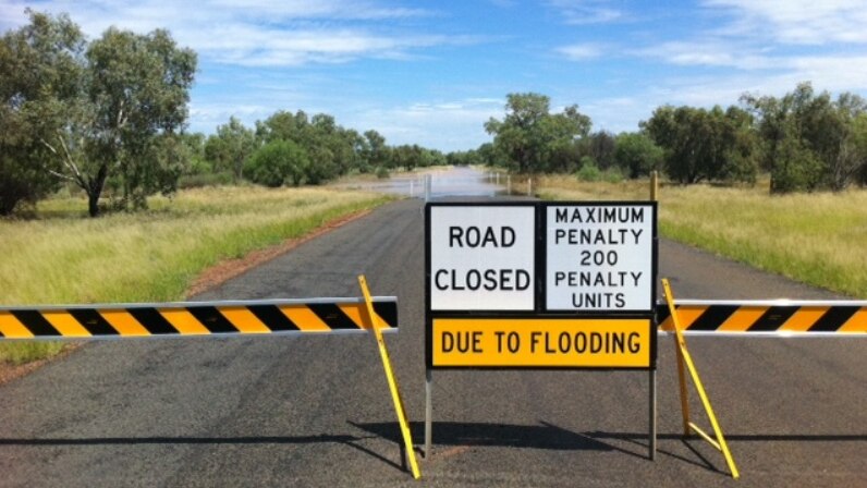 Flooding has closed the road into Eulo in south-west Queensland.