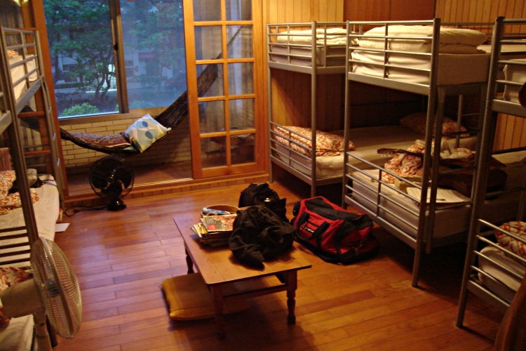 A generic hostel dorm room