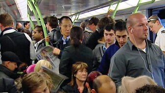 Commuters on a Connex train in Melbourne (File image: ABC TV)