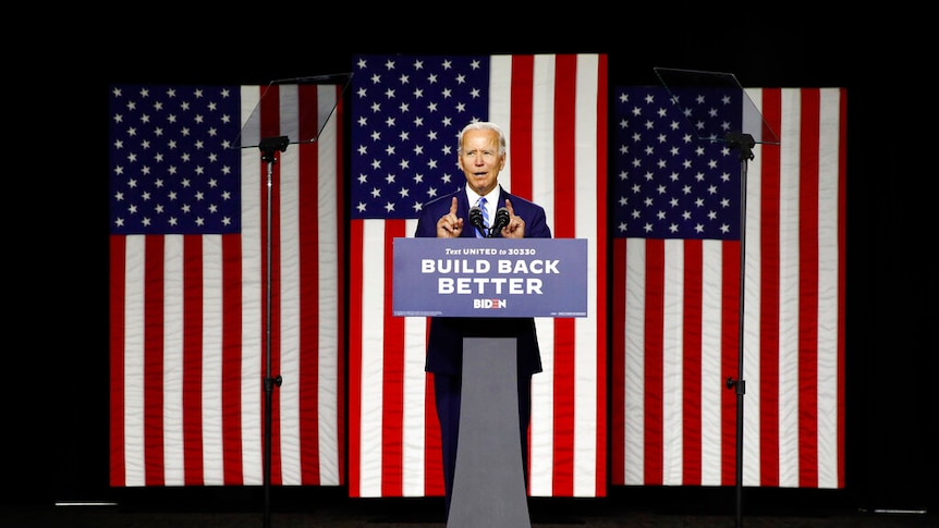 Democratic presidential candidate former Vice President Joe Biden speaks during a campaign event