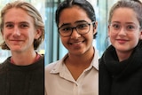 Three photos of teenagers - one boy, two girls - in composite.