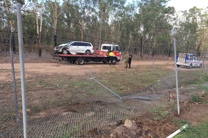 Crashed vehicle in Darwin's North