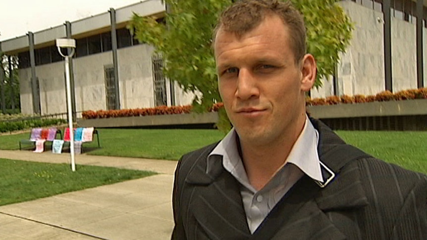 Adam Tony Forsyth has been found guilty of assaulting a truck driver in Canberra in 2007.