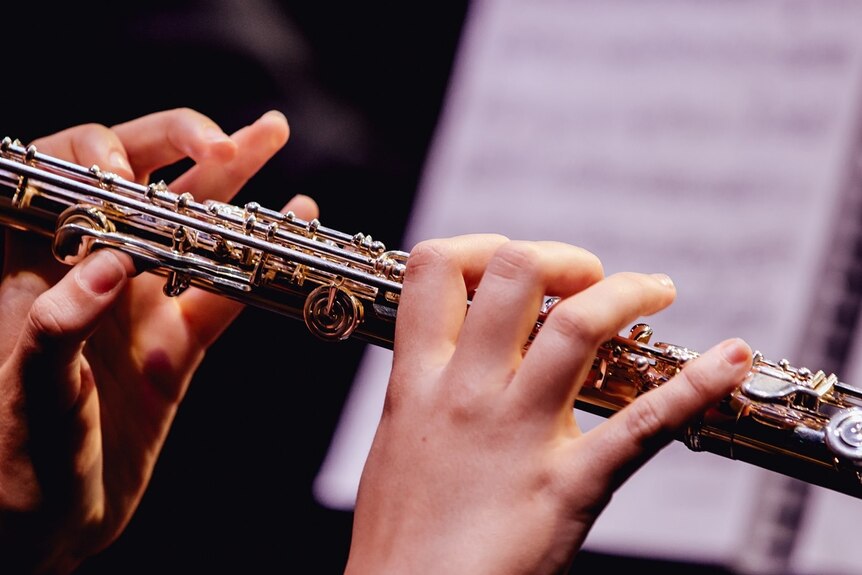 a person playing the flute