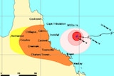 The frontage of Cyclone Larry stretches about 400 kilometres.