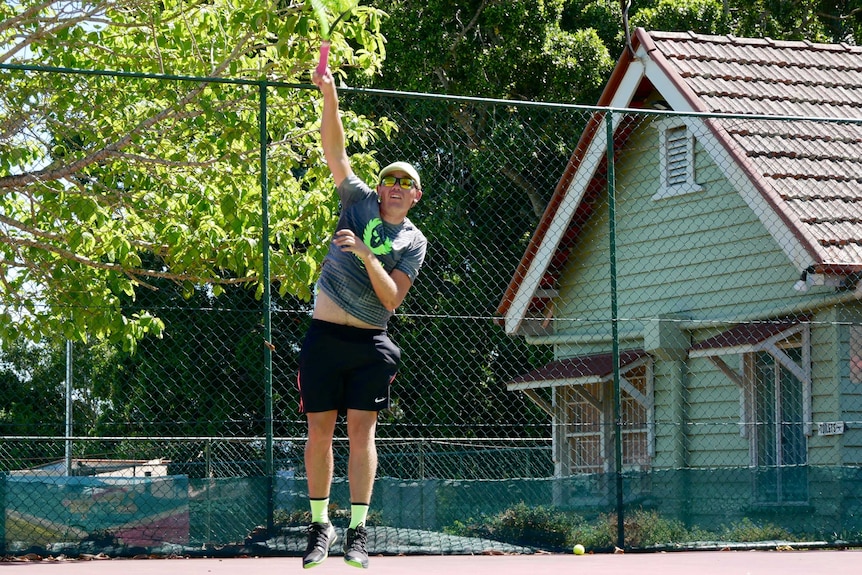 Archie Graham prepares for the Australian Championships at the Ipswich District Junior Tennis Association.