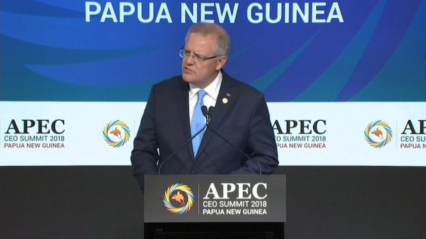 'We all need to look beyond our own market': Scott Morrison pushes free trade at APEC.