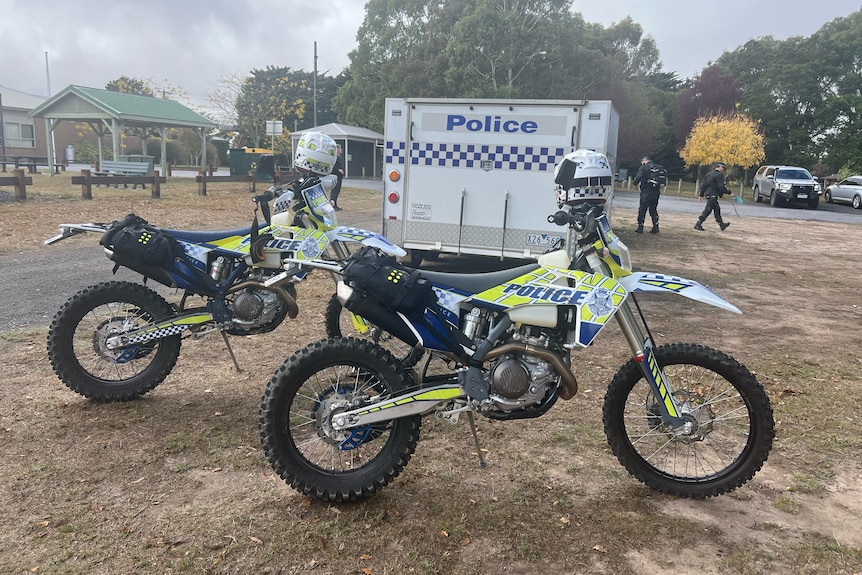 Two police motorbikes.