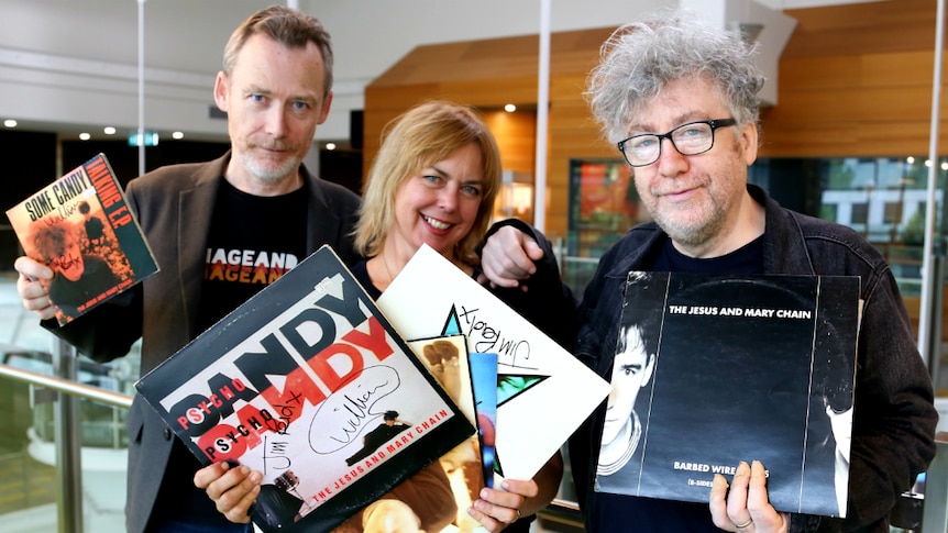 Jim and William Reid from the Jesus and Mary Chain, with Karen Leng