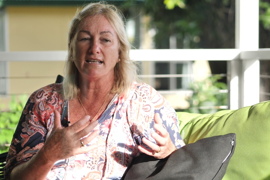 Cocos Island's tour operator Kylie James on the verandah of her home on West Island.  