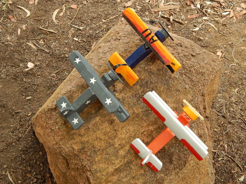 Wooden planes made at the Majura Men's Shed.