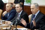 Israeli Prime Minister Benjamin Netanyahu attends a weekly cabinet.